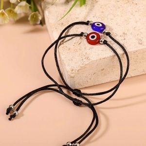 Blue and red evil eye 🧿 bracelets for 2 ❤️💙 string bracelets